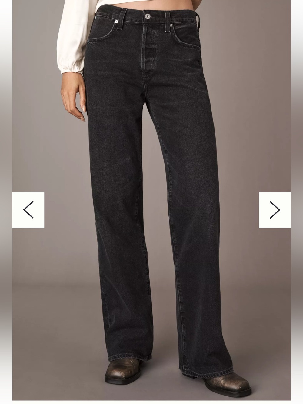 Citizens of Humanity Annina High-Rise Wide-Leg Jeans - Size 27 Black “Raine”